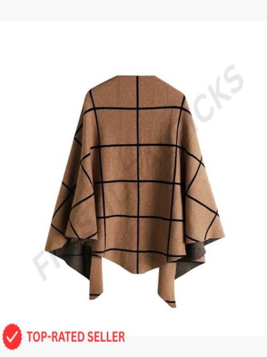 41O+WzOuT2L.jpg Soft Knitted Open Front Poncho Sweater Shawl Wrap for Spring Fall Winter